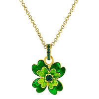 Lucky Clover St Patricks Enhancer Charm by Ritzy Couture DeLuxe-18k Gold Plating