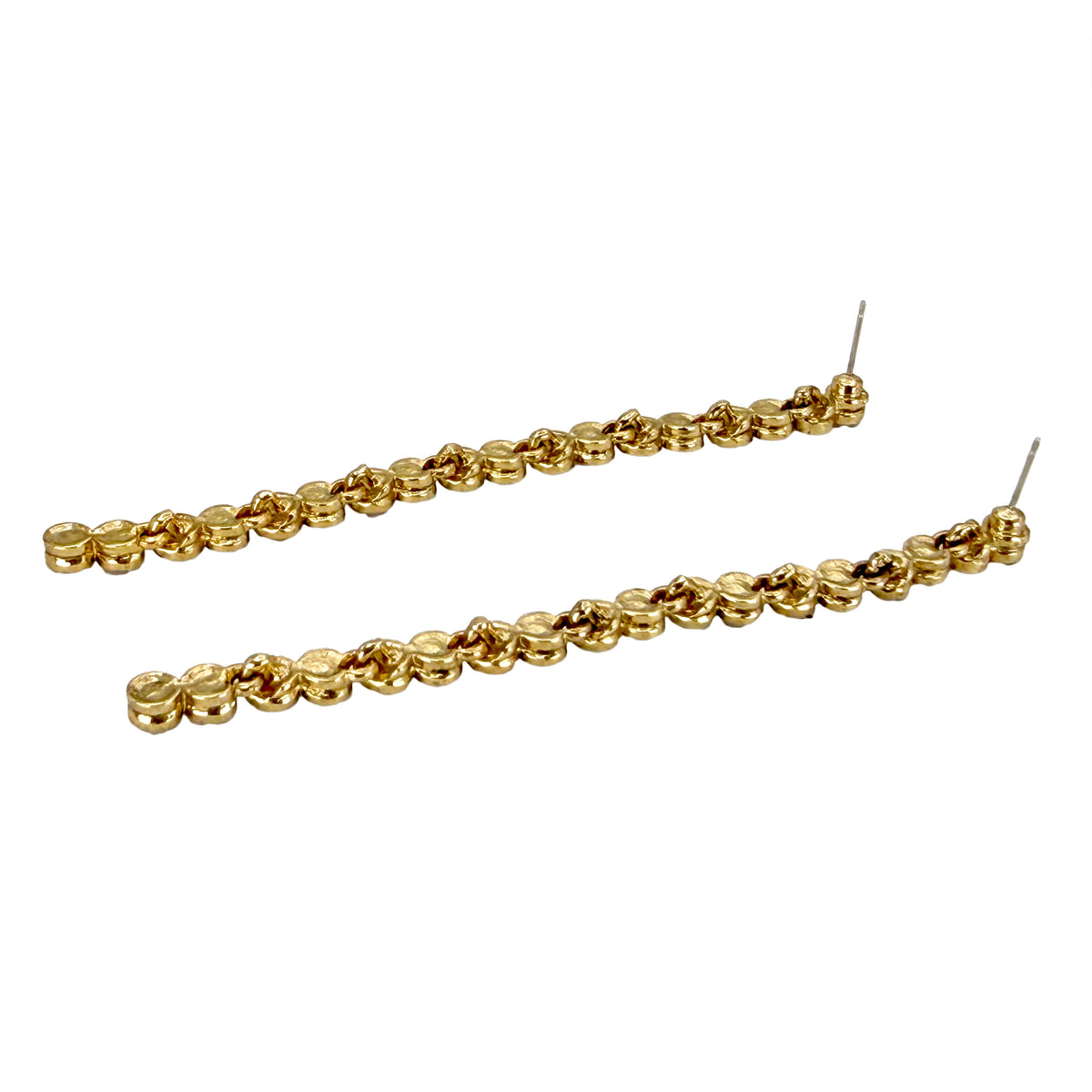 Oscar De La Renta 22k Gold Plated Pastel Multi Swarovski Crystal Post Earrings