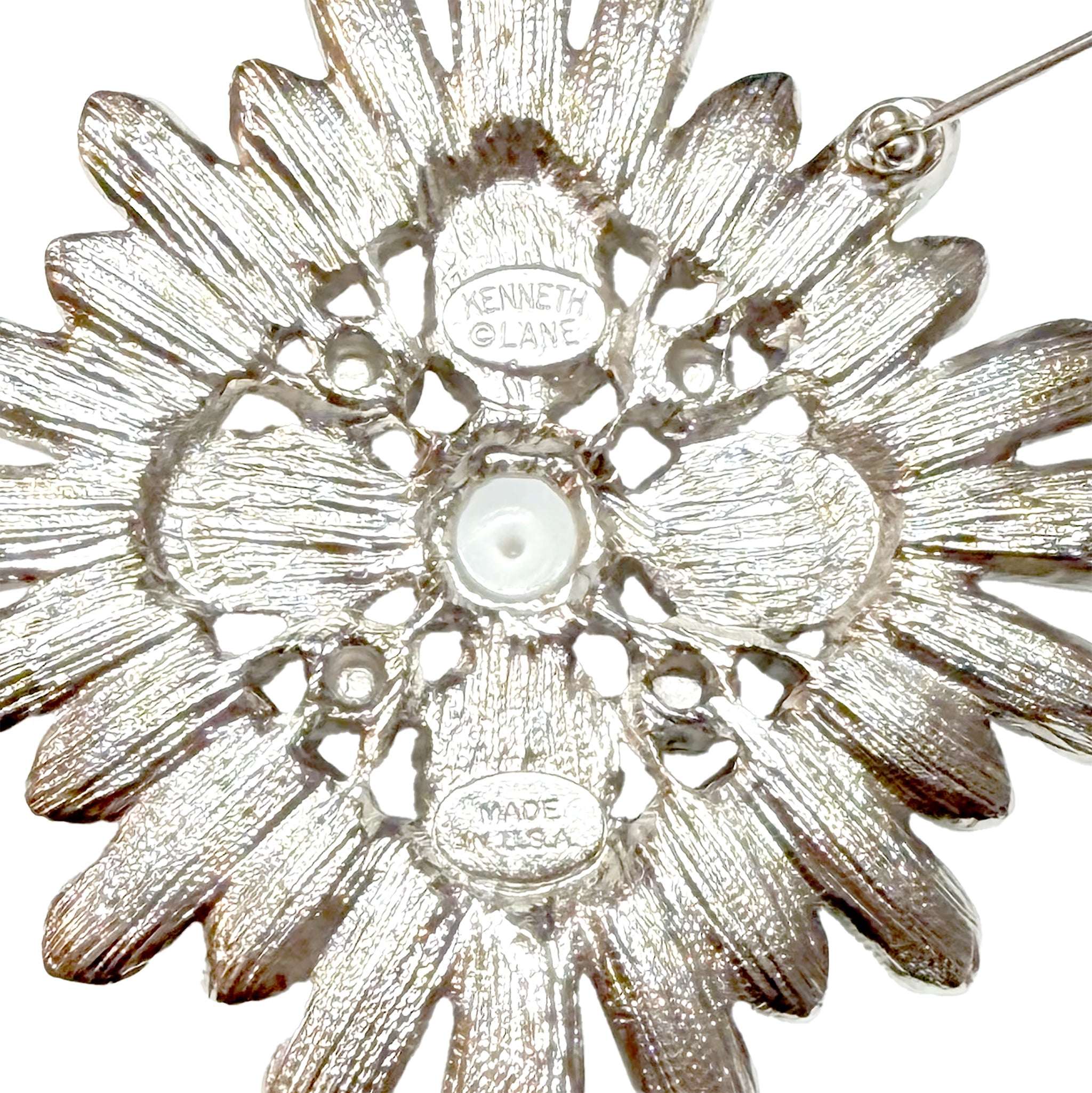 Kenneth Jay Lane Original Sample Brooch Pin Black Cabochon Pearl