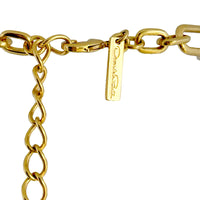 Oscar De La Renta Gold Crystal Star And Moon Celestial Charm Statement Necklace