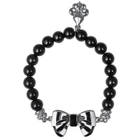 Ritzy Couture Black Enamel Bow Charm Bracelets (Silvertone) - Black