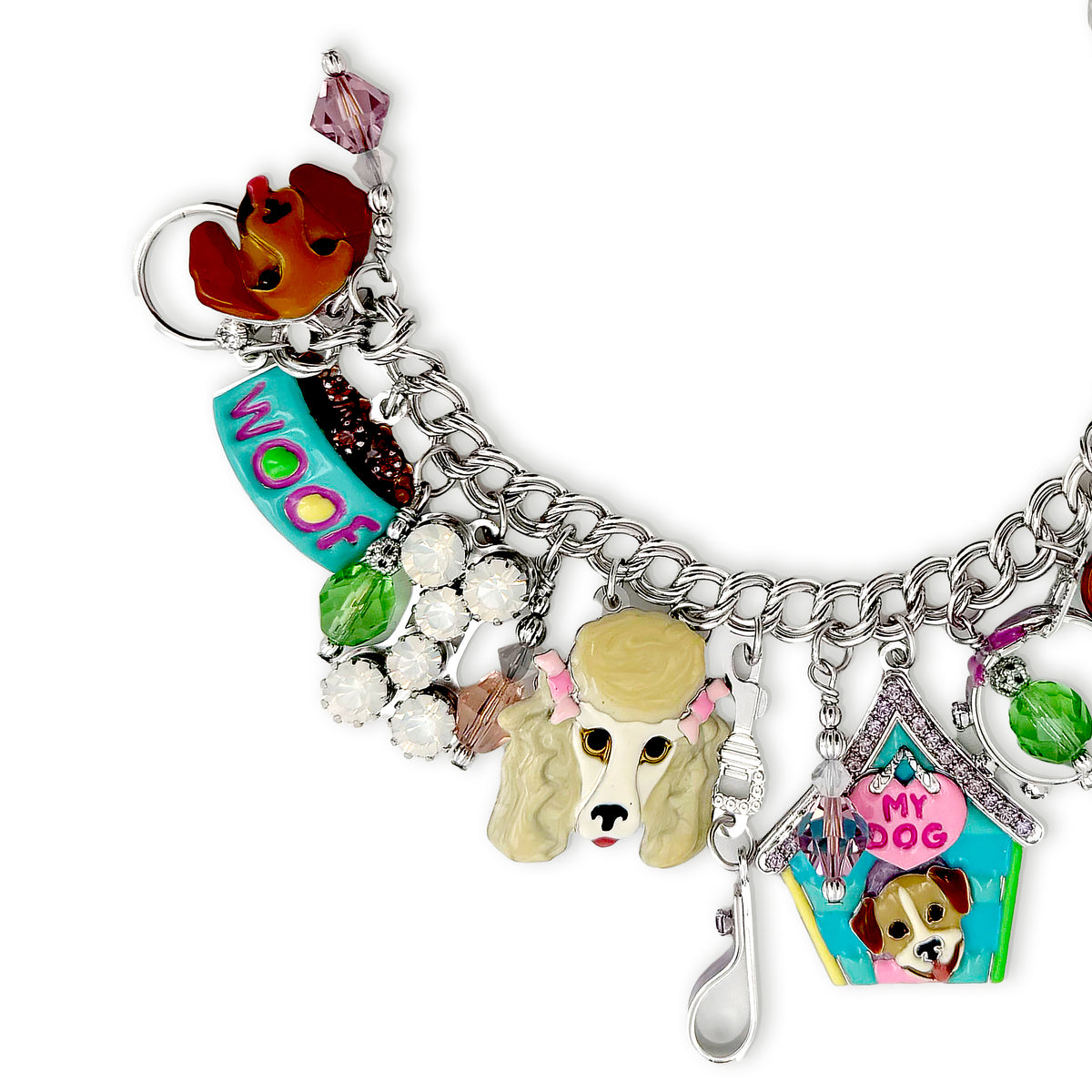 Lunch at The Ritz Dog’s Life Silver Charm Bracelet – Whimsical Collectible Jewelry