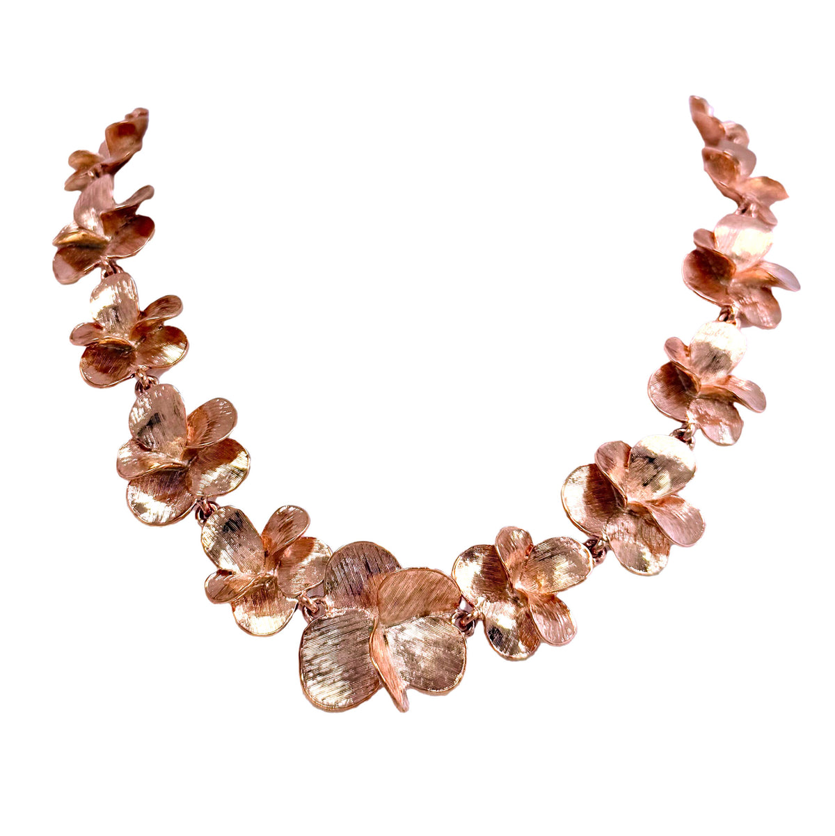 Oscar de la Renta Rose Gold-Plated Impressionistic Pansy Necklace - Floral Elegance