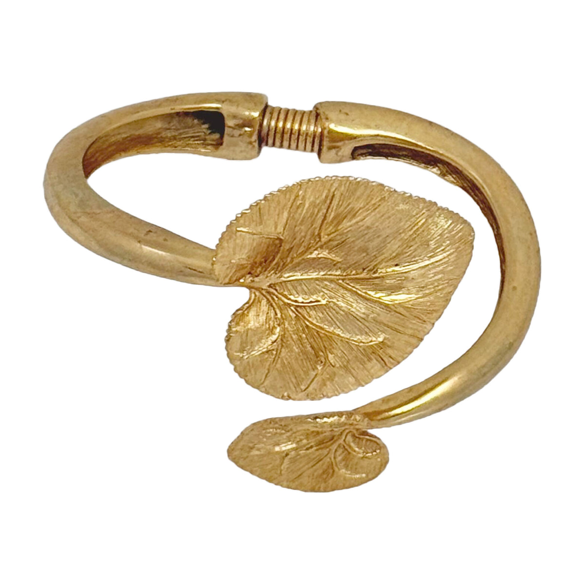 Oscar de la Renta Gold-Tone Lotus Blossom Leaf Cuff Bracelet – Rare Collectible