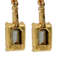 Oscar de la Renta Crystal Octagon Post Earrings, Gold-Plated, Elegant 2.75-Inch