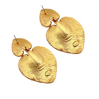 Oscar de la Renta Gold-Tone Water Lily Leaf Post Earrings - Elegant Design