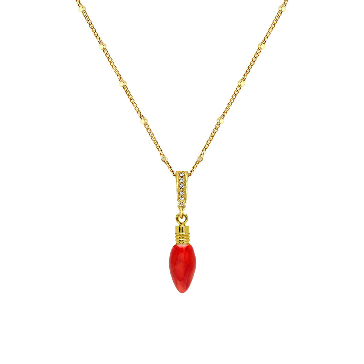 Ritzy Couture Red Christmas Lights and Crystal Enhancer Charm (Goldtone)