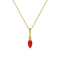 Ritzy Couture Red Christmas Lights and Crystal Enhancer Charm (Goldtone)