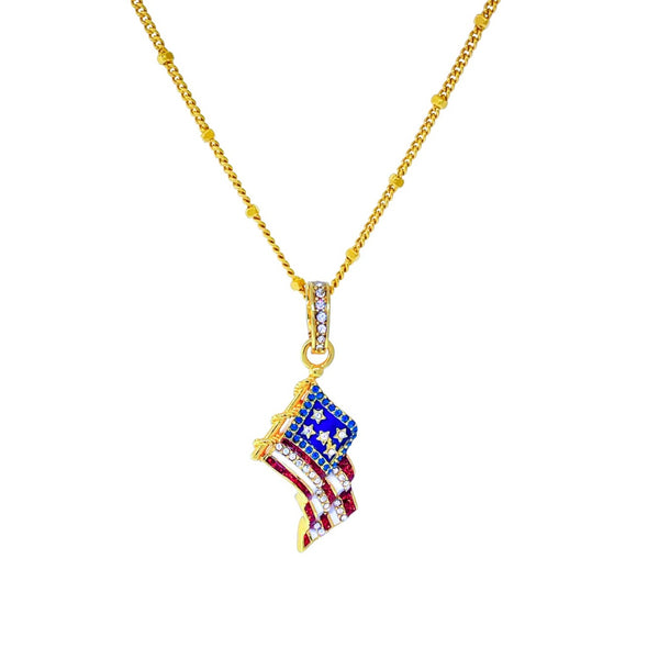 Buy USA American Flag Patriotic Heart, 4th of July Independence Day Pendant  Necklace & Earrings Set Online in India - Etsy