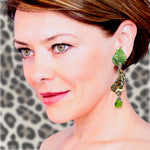 Ritzy Couture DeLuxe Wild Leopard Jungle Dangle Earrings - Fine Silver Plated Brass