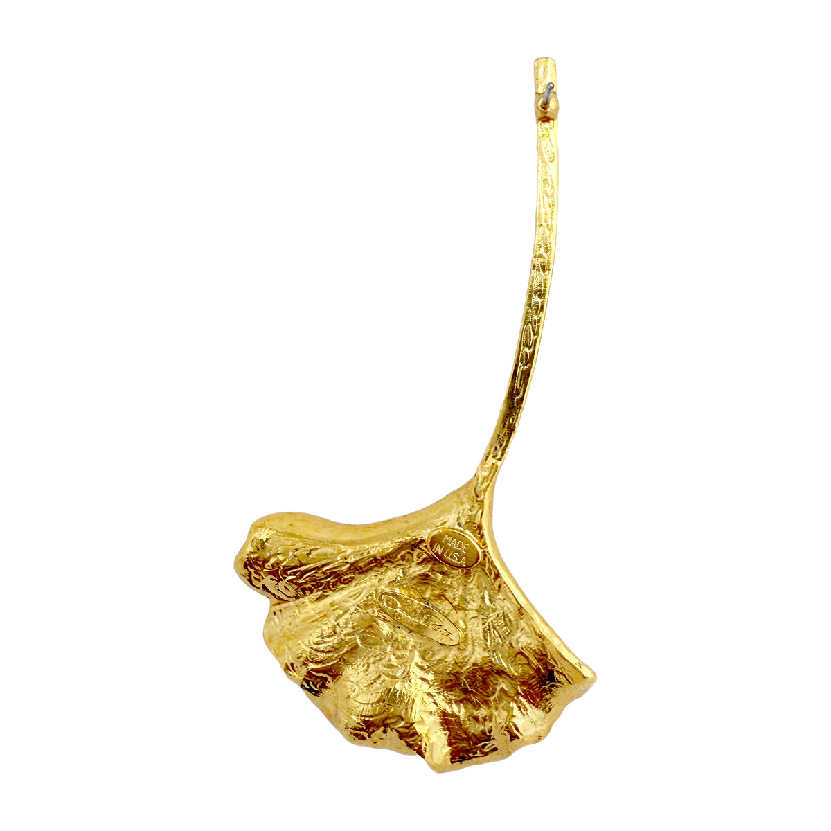 Oscar de la Renta Gorgeous Ginkgo Leaf Post Earrings in 22k Gold-Plated Finish