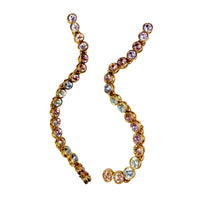 Oscar De La Renta 22k Gold Plated Pastel Multi Swarovski Crystal Post Earrings