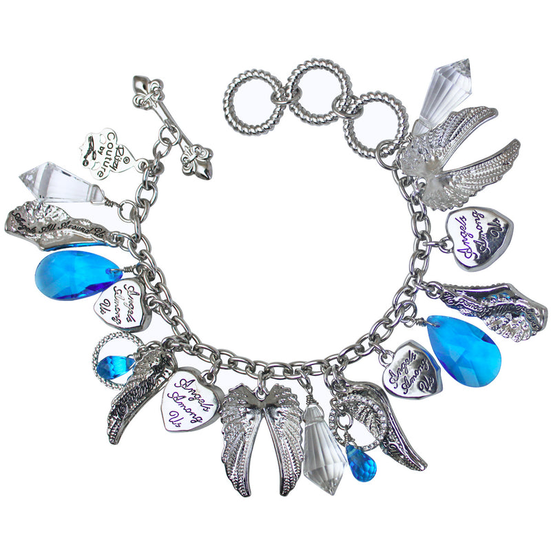 Ritzy Couture Charm Bracelet Angels Among Us Multi Charm Bracelet Silvertone
