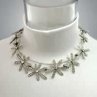 Oscar de la Renta Crystal Pavé Star Flower Necklace - Radiant Elegance