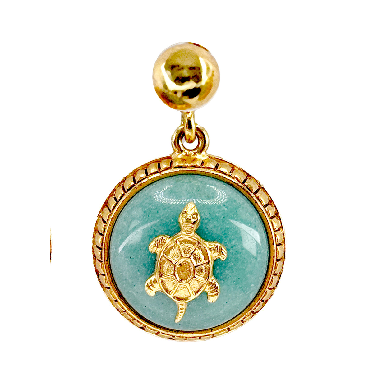 Oscar De La Renta Luxury Gold Plate Jade Tortoise Designer Drop Earrings Vintage