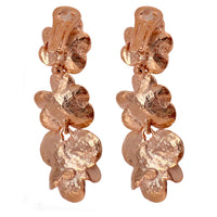 Oscar de la Renta Rose Gold Impressionist Pansy Clip Earrings - Bold Elegance