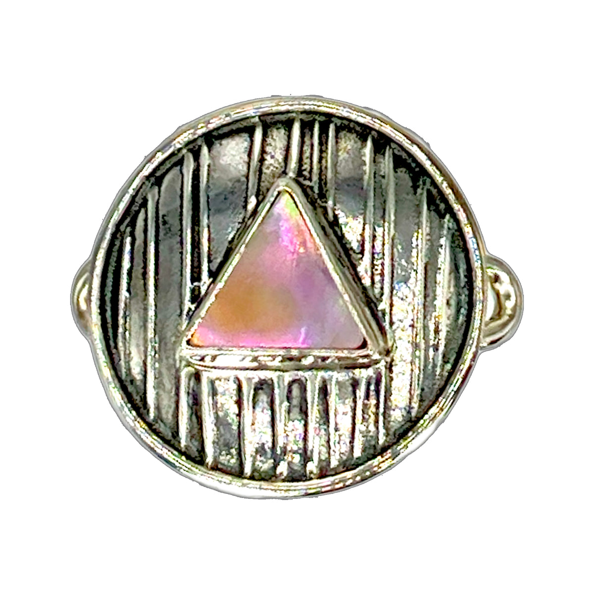 Tabra Jewelry Sterling Silver Aurora Fire Opal Triangle Connector Charm - OOK626