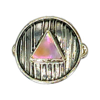 Tabra Jewelry Sterling Silver Aurora Fire Opal Triangle Connector Charm - OOK626