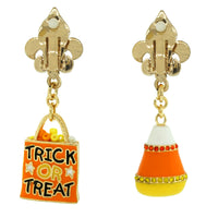 Ritzy Couture DeLuxe Halloween Candy Corn Trick-Or-Treat Dangling Drop Earrings