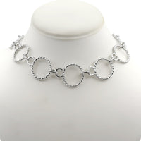 Emelia Wickstead Rare with Tag Twisted Silver Circle Link Statement Necklace