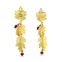 Fall Foliage Acorn Maple & Oak Leaves Earrings by Ritzy Couture DeLuxe - 18k Gold Plated