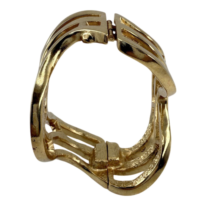 Oscar de la Renta Gold-Plated Hinged Cuff Bracelet – Rare Original Sample