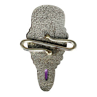 Tabra Jewelry 925 Silver Abalone & Amethyst Bronze Face Connector Charm - 00K610