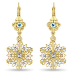 Icy Winter Snowflake Dangle Earrings by Ritzy Couture DeLuxe - 22Gold Plated