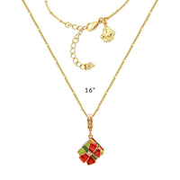 Ritzy Couture Christmas Gift Charm with Crystals Enhancer Charm (Goldtone)