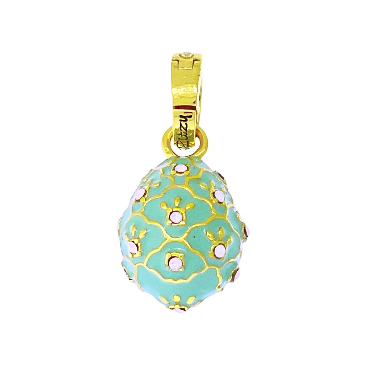 Mint Green Easter Egg Enhancer Charm by Ritzy Couture DeLuxe-18K Gold Plating