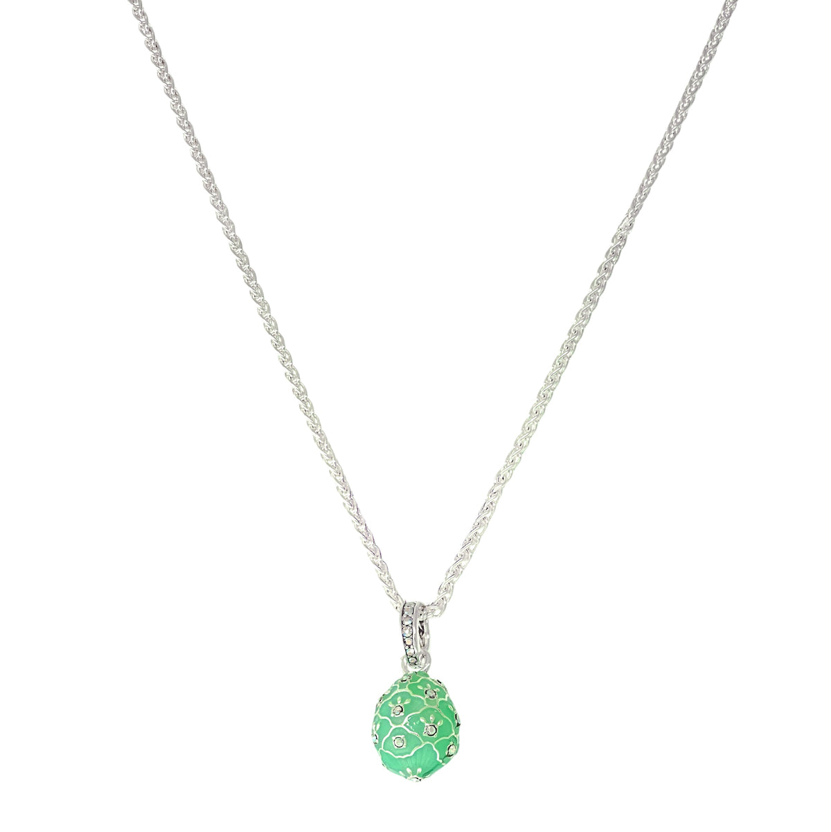 Mint Green Easter Egg Enhancer Charm by Ritzy Couture DeLuxe-Fine Silver Plating