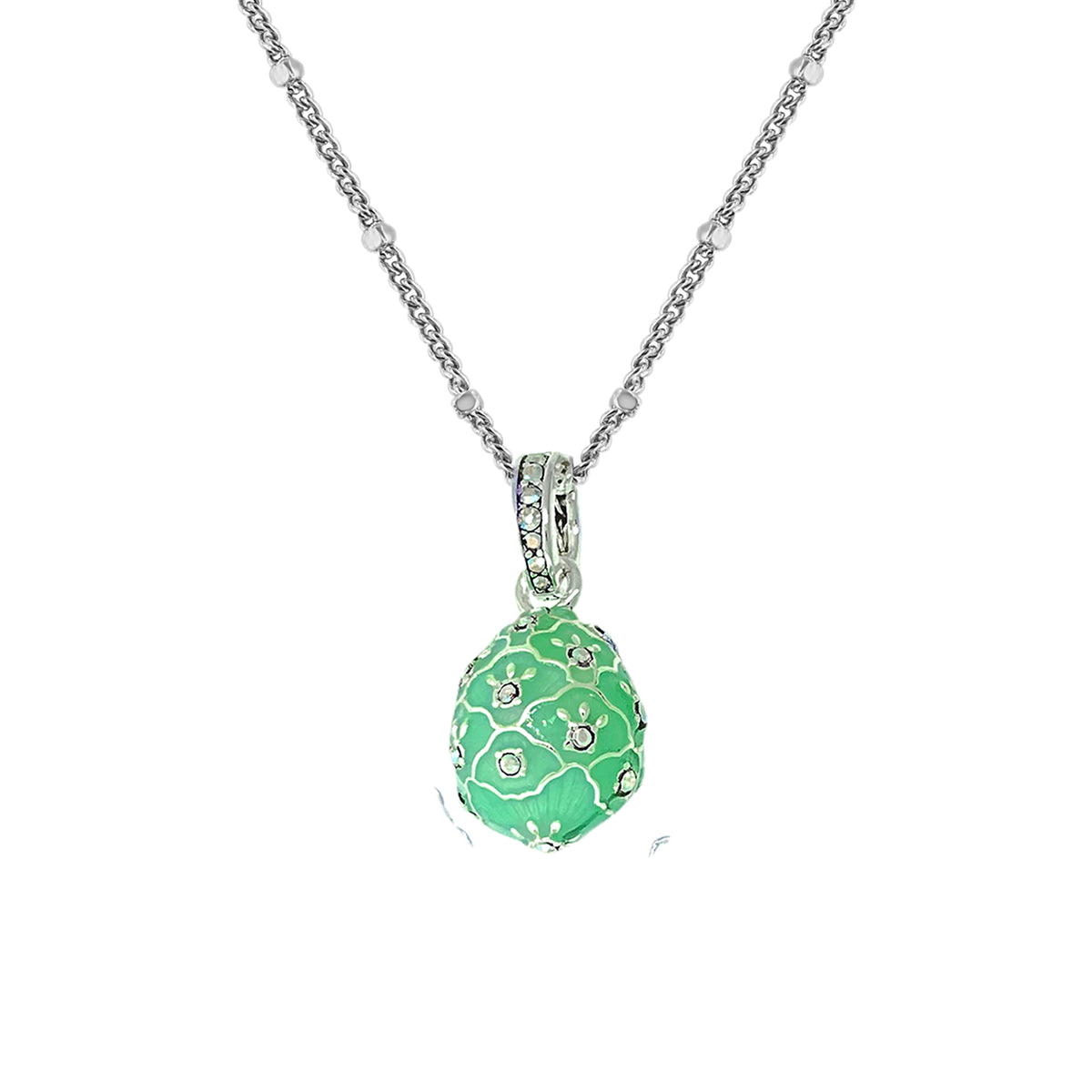 Mint Green Easter Egg Enhancer Charm by Ritzy Couture DeLuxe-Fine Silver Plating