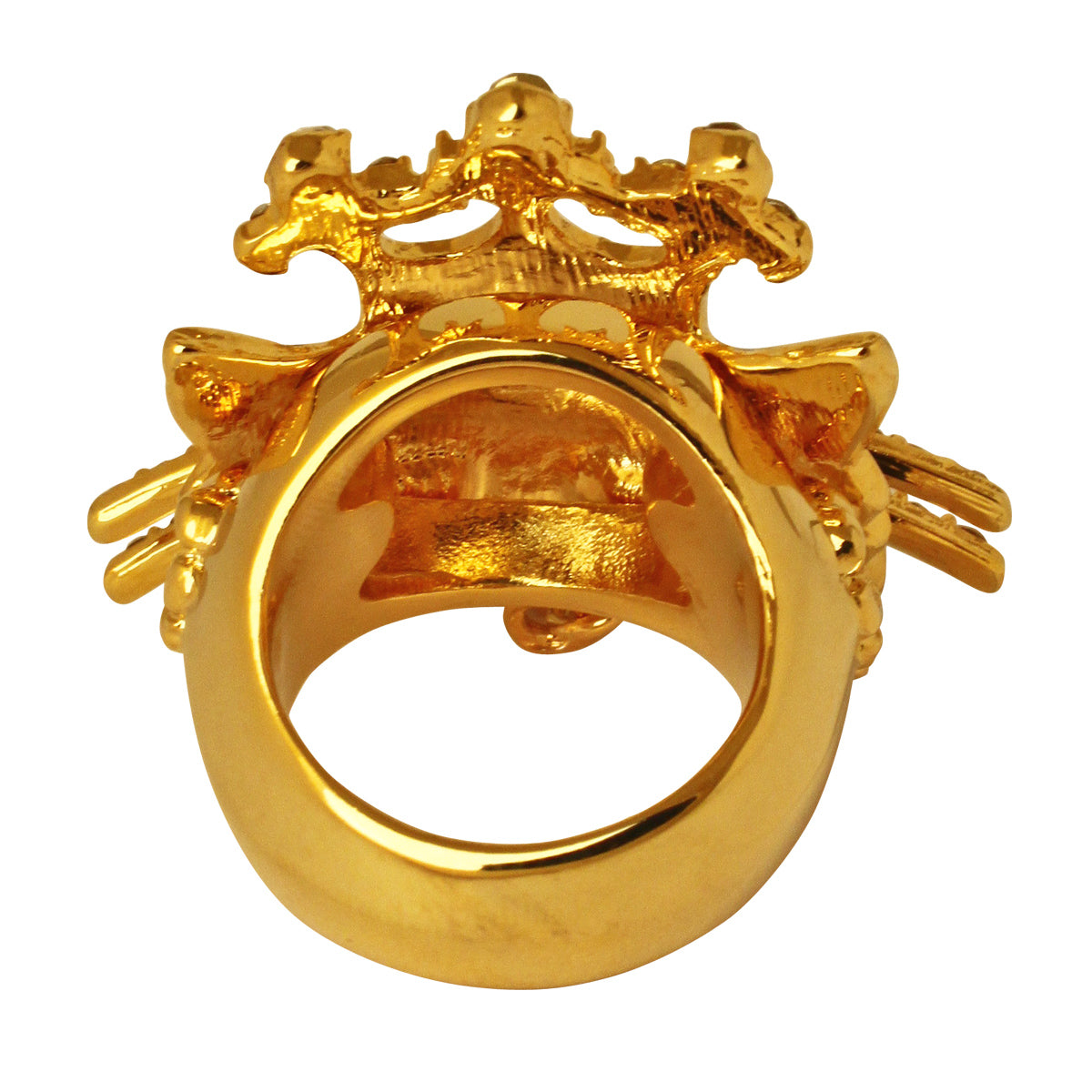 Ritzy Couture Princess Multi Color Tabby Cat Ring (Goldtone)