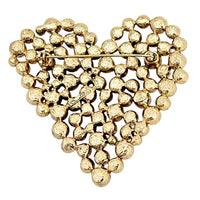 Oscar de la Renta Large Pave Austrian Crystal Heart Cluster Pin, 22K Gold Plated