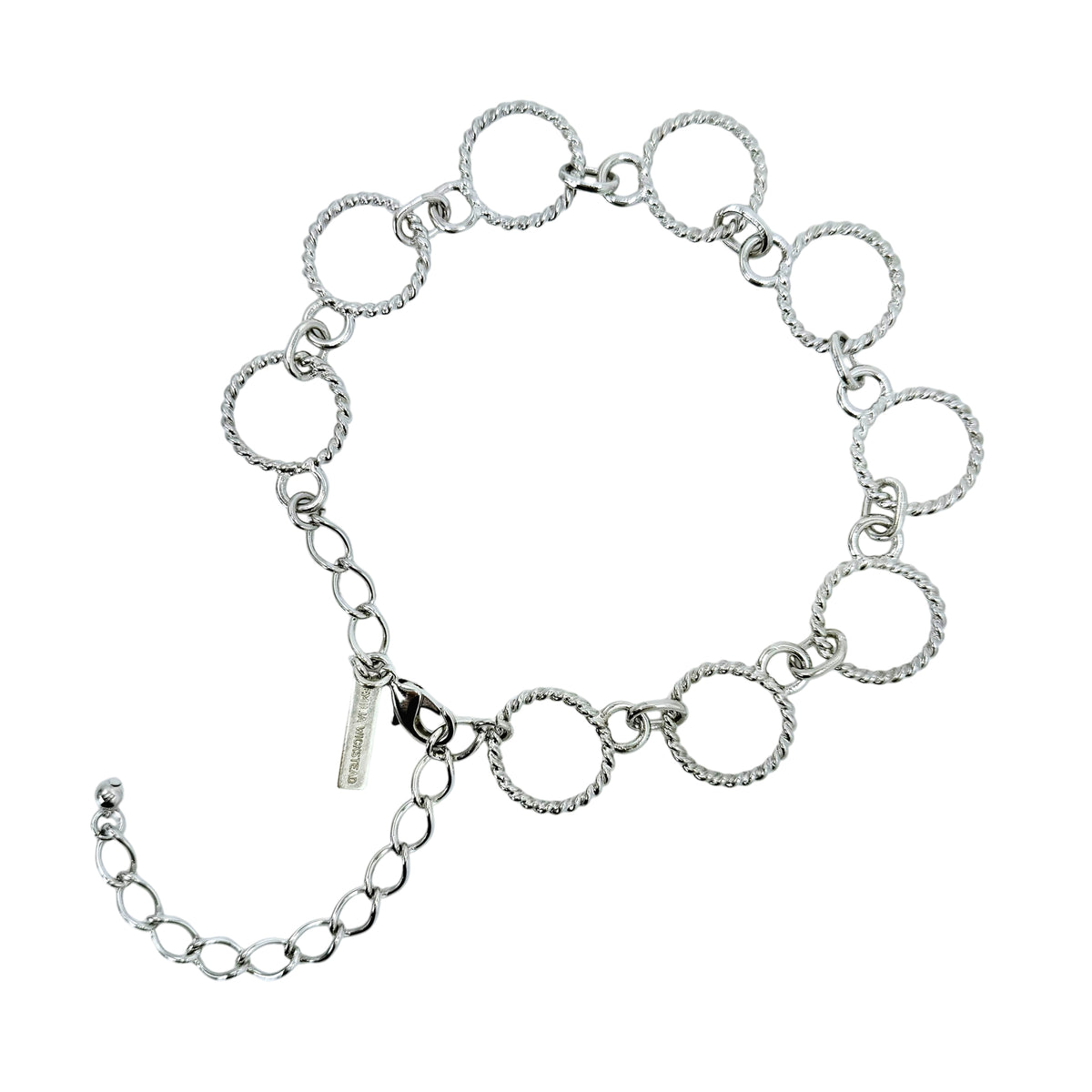 Emelia Wickstead Rare with Tag Twisted Silver Circle Link Statement Necklace