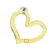 Oscar de la Renta Hammered Goldtone Heart Silhouette Post Earrings, 1.5" x 2"