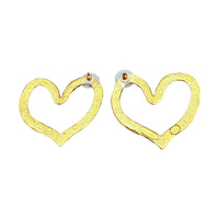 Oscar de la Renta Enamel Heart Silhouette Post Earrings, 22K Goldtone, 1.5" x 2"