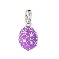 Lavender Easter Egg Enhancer Charm by Ritzy Couture DeLuxe-Fine Silver Plating