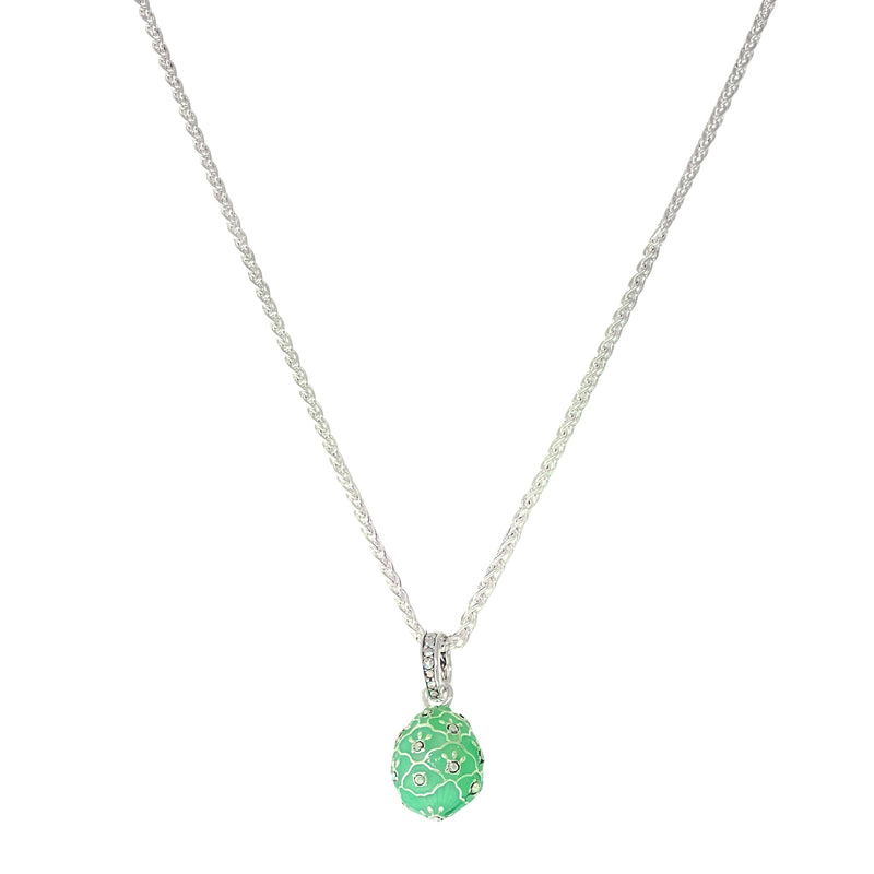 Mint Green Easter Egg Enhancer Charm by Ritzy Couture DeLuxe-Fine Silver Plating