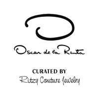 Oscar De La Renta Gold Crystal Star And Moon Celestial Charm Statement Necklace