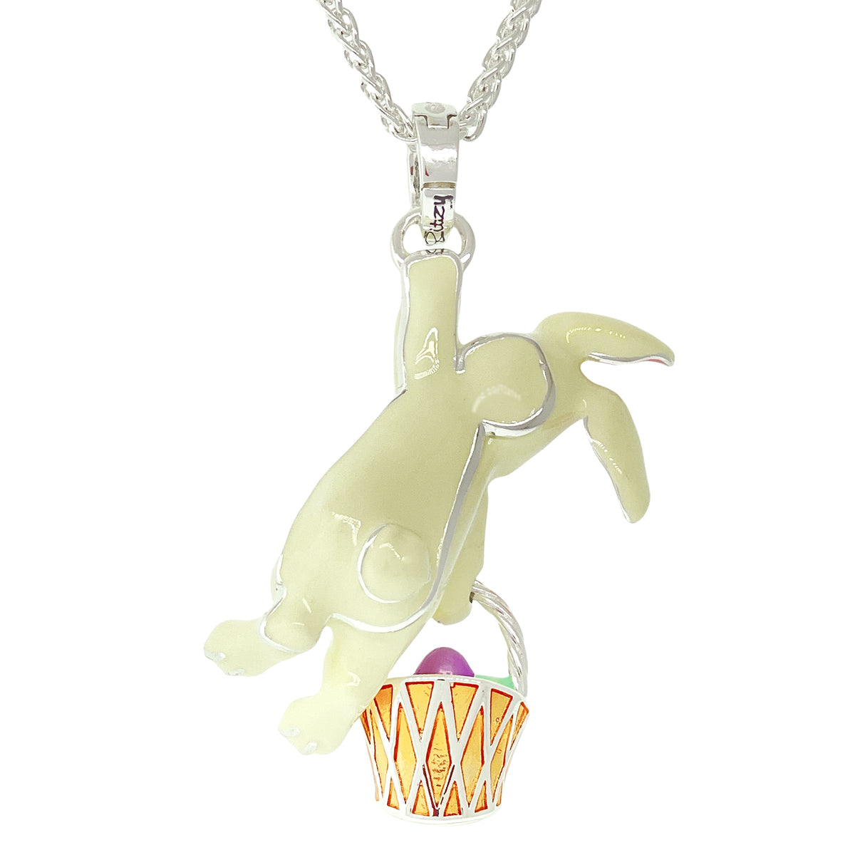 Adorable Easter Bunny Enhancer Charm by Ritzy Couture DeLuxe-Fine Silver Plating