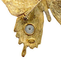 Kenneth Jay Lane Gold Plated Enamel Swarovski Crystal Butterfly Pin Brooch