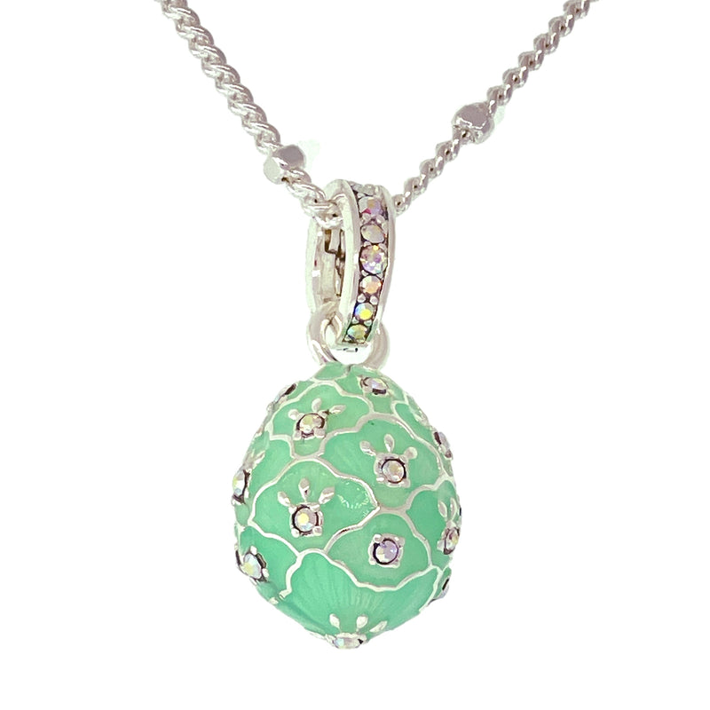 Mint Green Easter Egg Enhancer Charm by Ritzy Couture DeLuxe-Fine Silver Plating