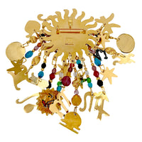 Lunch at The Ritz Zodiac Sun Pin – Hand-Enameled Celestial Astrology Brooch