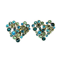 Oscar de la Renta Heart-Inspired Austrian Crystal Cluster Clip Earrings, 1.5”