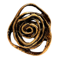 Oscar de la Renta Abstract Rose Statement Ring Gold-Tone Adjustable Size 4.5-5.5