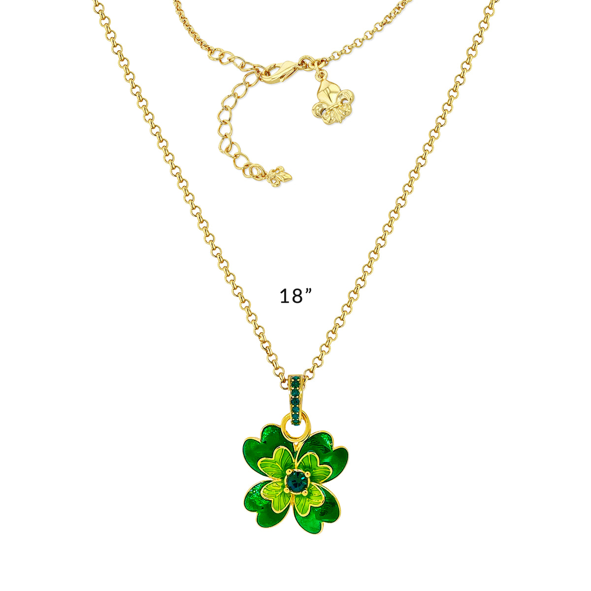 Lucky Clover St Patricks Enhancer Charm by Ritzy Couture DeLuxe-18k Gold Plating