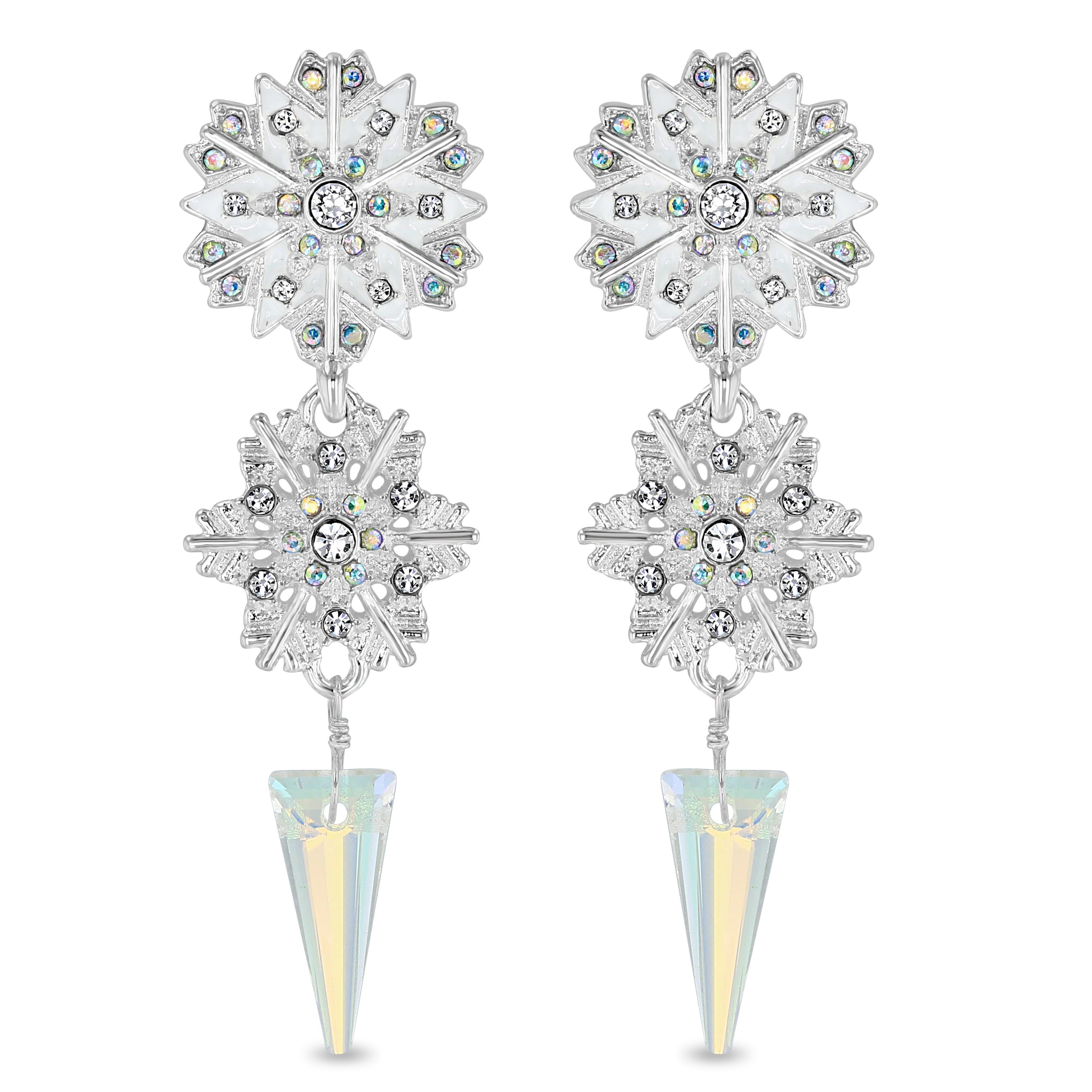 Crystal Winter SnowFlake Earrings by Ritzy Couture DeLuxe - Fine