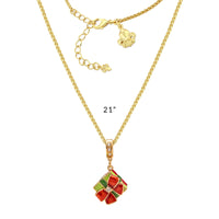 Ritzy Couture Christmas Gift Charm with Crystals Enhancer Charm (Goldtone)