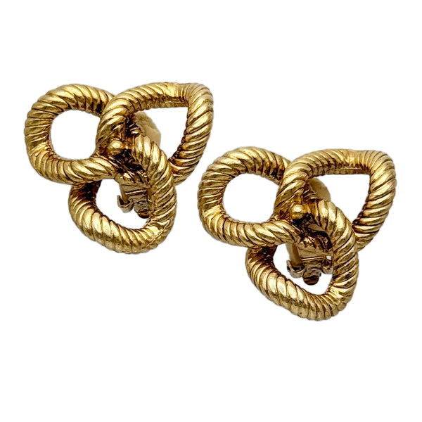 Kenneth Jay Lane 22k Gold Plated Twisted Rope Knot Statement